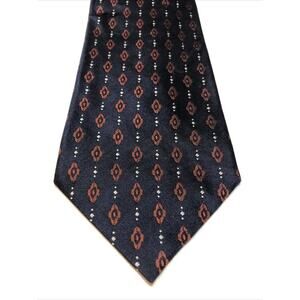 Vintage Daniel Craig Men's 100% Silk ITALY Navy Blue Red Neck Tie 57-60 Wide